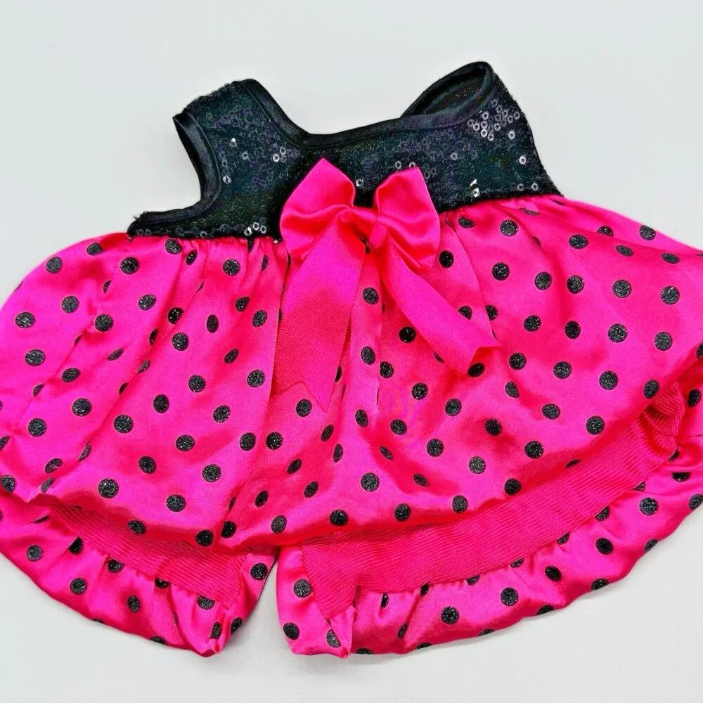 Build a Bear Fancy Pink Black‎ Dresses High Heal Shoes Lot of 2 Dress